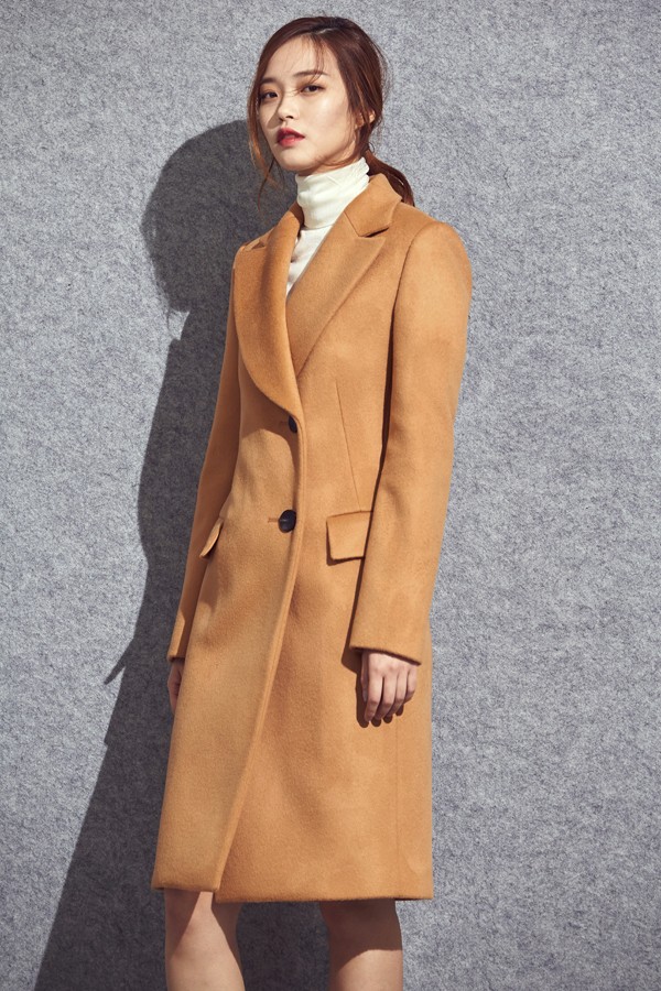 avouavou/avouavou tailored 系列驼色羊绒修身外套