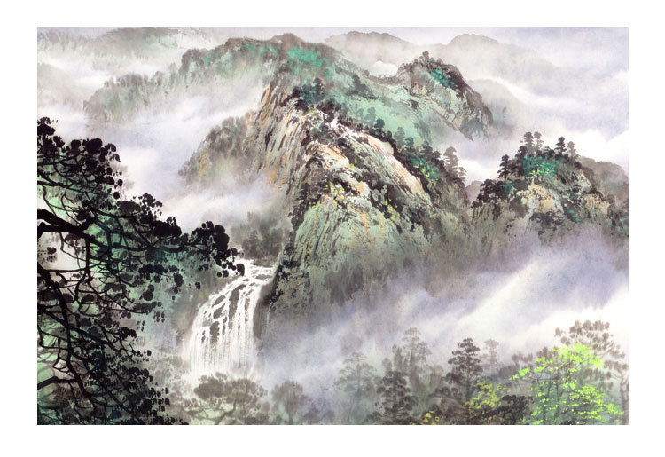 吴子明 《山村雨后》 签名限量版画