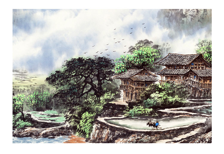 吴子明《春雨初晴 签名限量版画