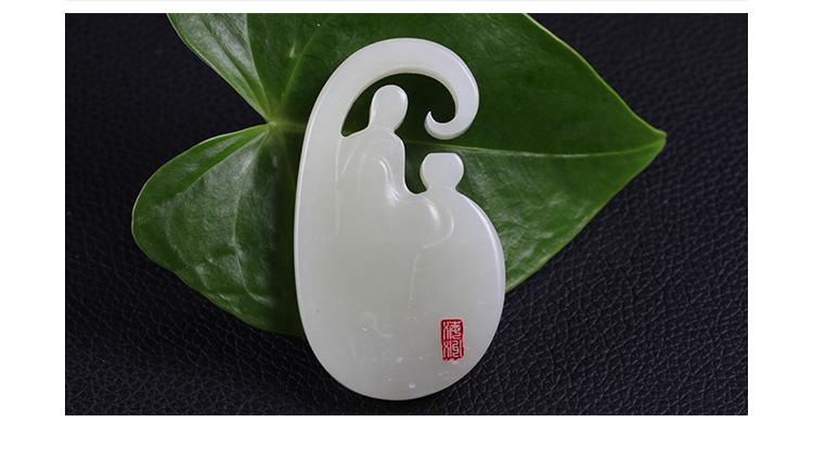 yubaotang/瑜宝堂 精选天然和田玉白玉静思悟佛挂件