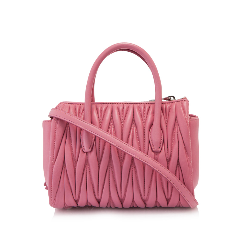 miumiu/缪缪 粉色小羊皮手提包