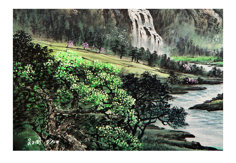 吴子明 《山乡早春》 签名限量版画