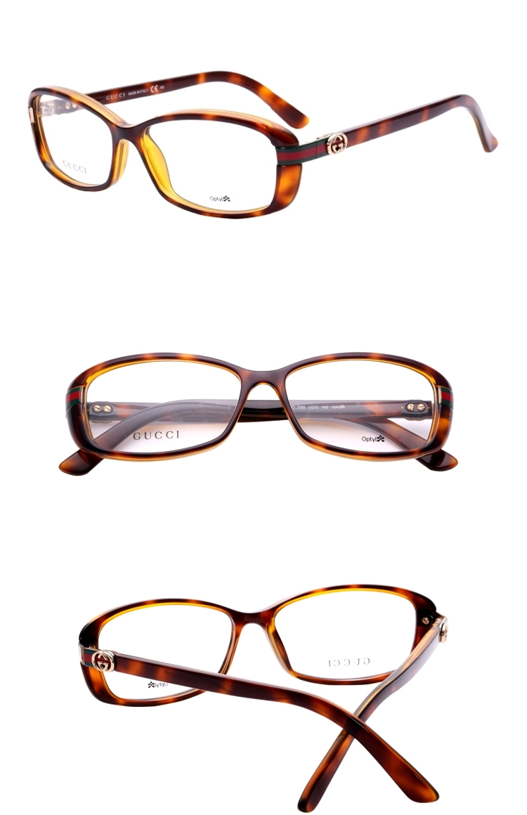gucci/古驰环氧树脂超轻光学镜 gg3199 uoo玳瑁色全框眼镜框架 男女款