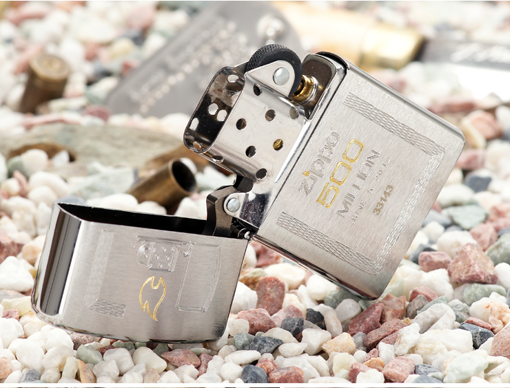 zippo打火机 双色雕刻拉丝5亿只火机纪念版 2012年新款