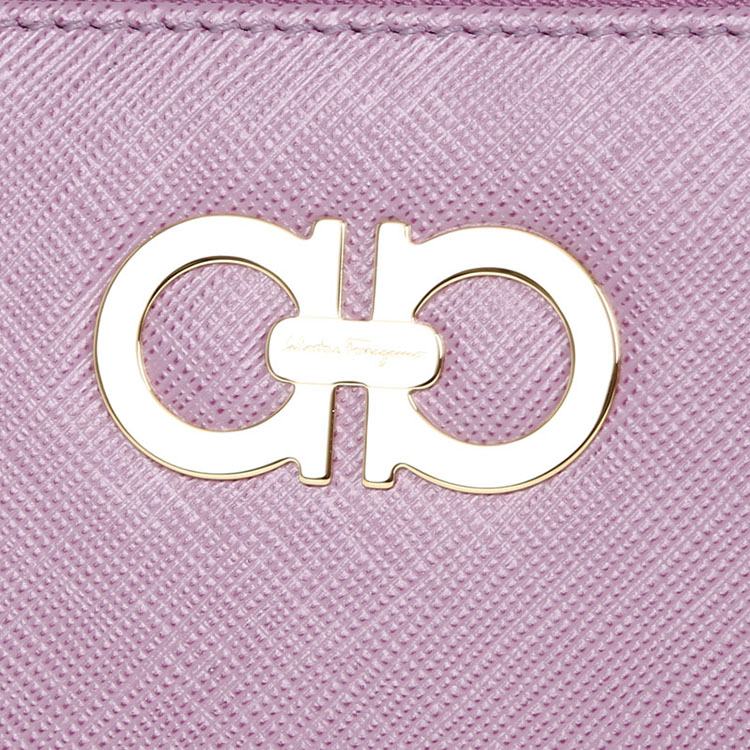 ferragamo/菲拉格慕 女士经典logo款牛皮链条手拿包手提包22b934淡紫