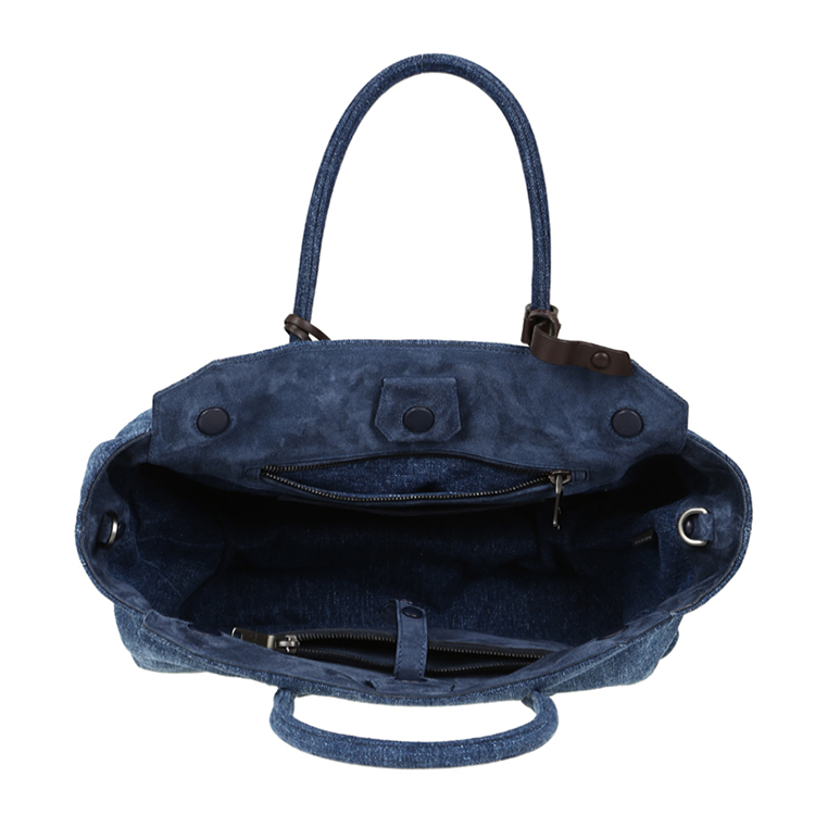 miumiu/缪缪 女士牛仔织物搭扣开合耳朵包手拎单肩包 rn1099牛仔蓝