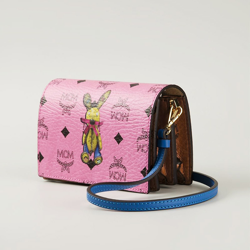 mcm/mcm 迷你粉色小兔子15年新款单肩斜跨手拿包