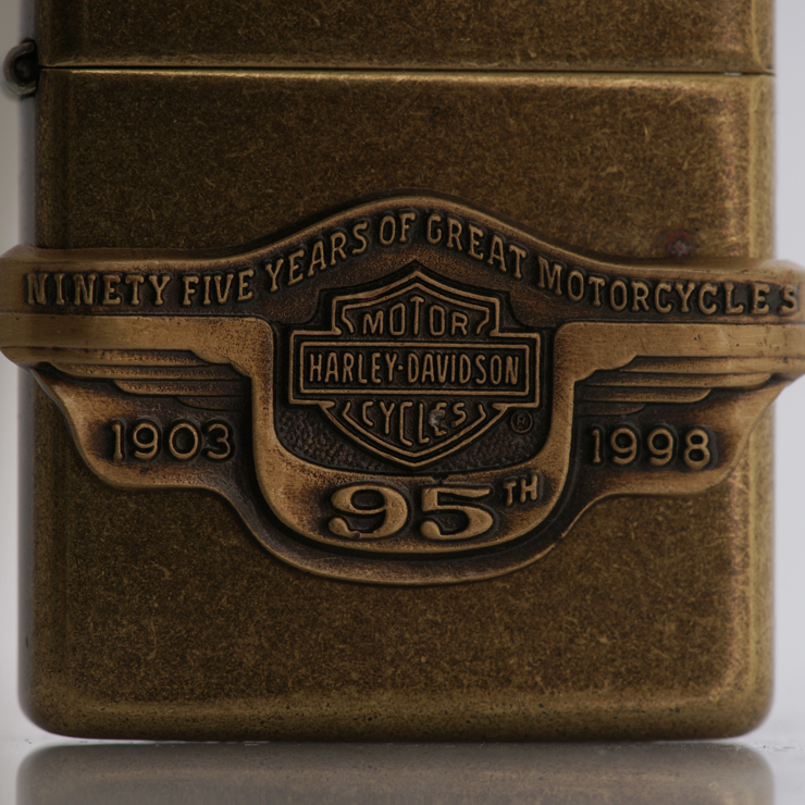 zippo打火机 哈雷95周年钥匙扣套装 仿古铜徽章