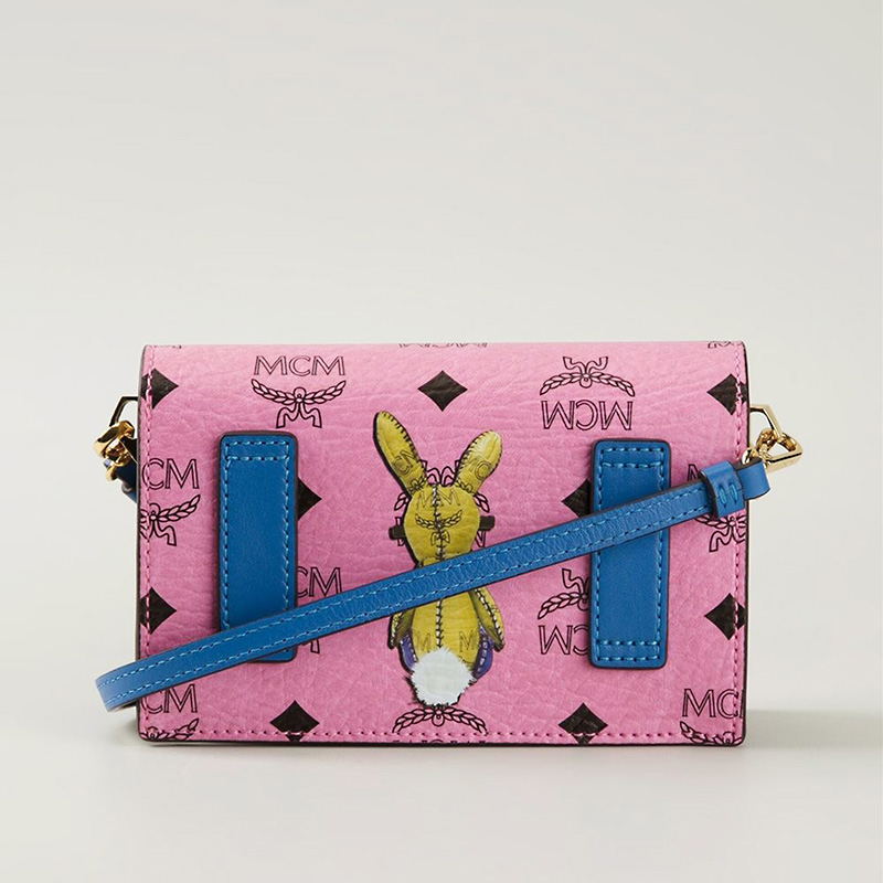 mcm/mcm 迷你粉色小兔子15年新款单肩斜跨手拿包