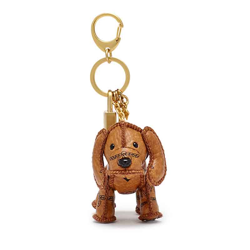 mcm/mcm 棕色迷你狗狗钥匙扣挂件