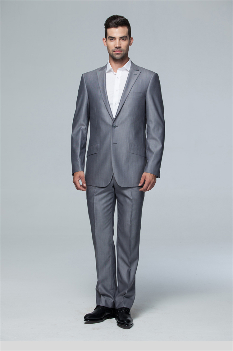 diffmade/蒂夫曼 高级量身定制丝毛混纺男士西装 ibb30001  灰紫条人