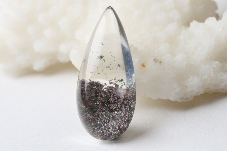 d/水晶王朝 巴西纯天然红绿幽灵石吊坠 水滴型吊坠男女款 随形裸石