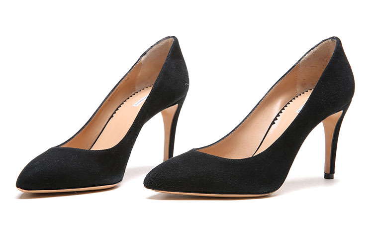 emporio armani/安普里奥阿玛尼-高跟鞋-女士黑色山羊皮休闲鞋