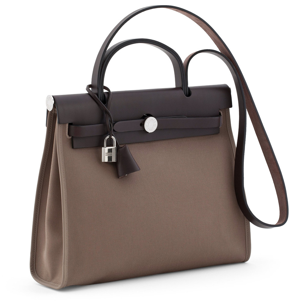 hermes/爱马仕 herbag 31大象灰真皮手提包