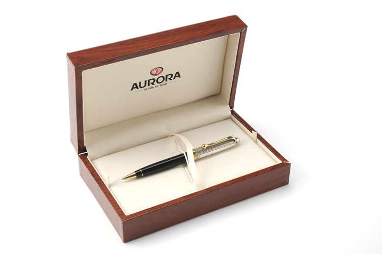 aurora奥罗拉 88系列纯银镀金黑色圆珠笔 836