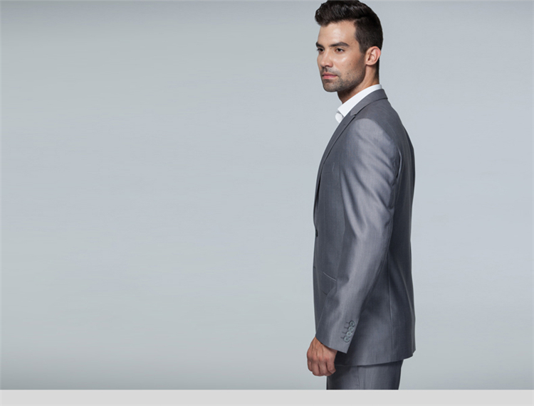 diffmade/蒂夫曼 高级量身定制丝毛混纺男士西装 ibb30001  灰紫条人