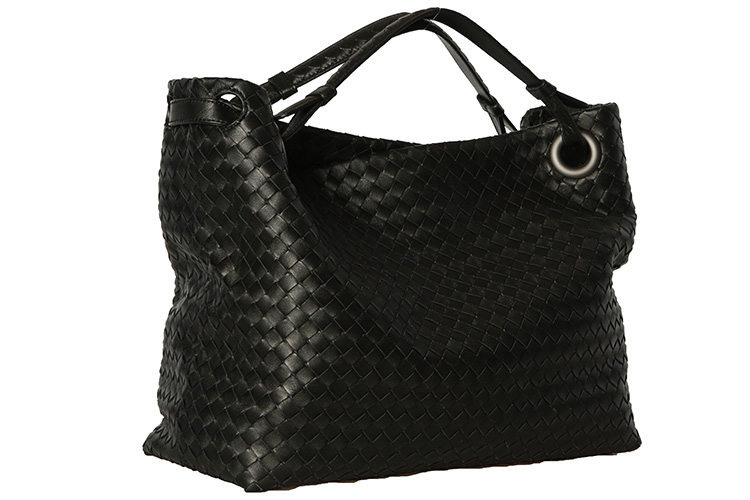 bottega veneta/葆蝶家 女士黑色小羊皮编织单肩包bo3854015v