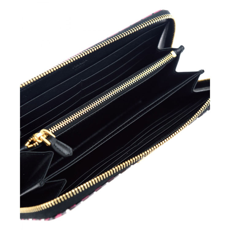 prada/普拉达牛皮花纹长款钱包