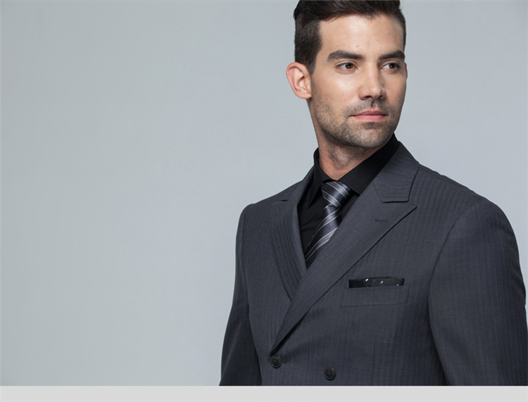 diffmade/蒂夫曼 高级量身定制深灰条纹全毛男士西装 agd21024