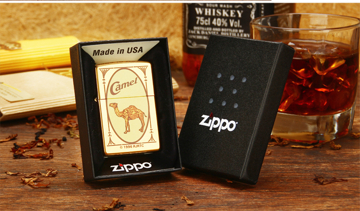 zippo打火机 camel骆驼烟标纯铜彩印(1996年)