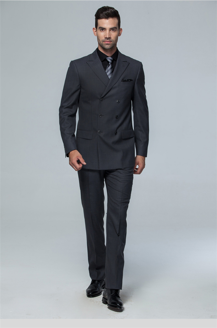 diffmade/蒂夫曼 高级量身定制深灰条纹全毛男士西装 agd21024