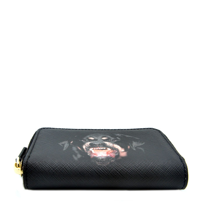 givenchy/纪梵希 爆款狗头图案中性款式 saffiano皮革 零钱包 卡包