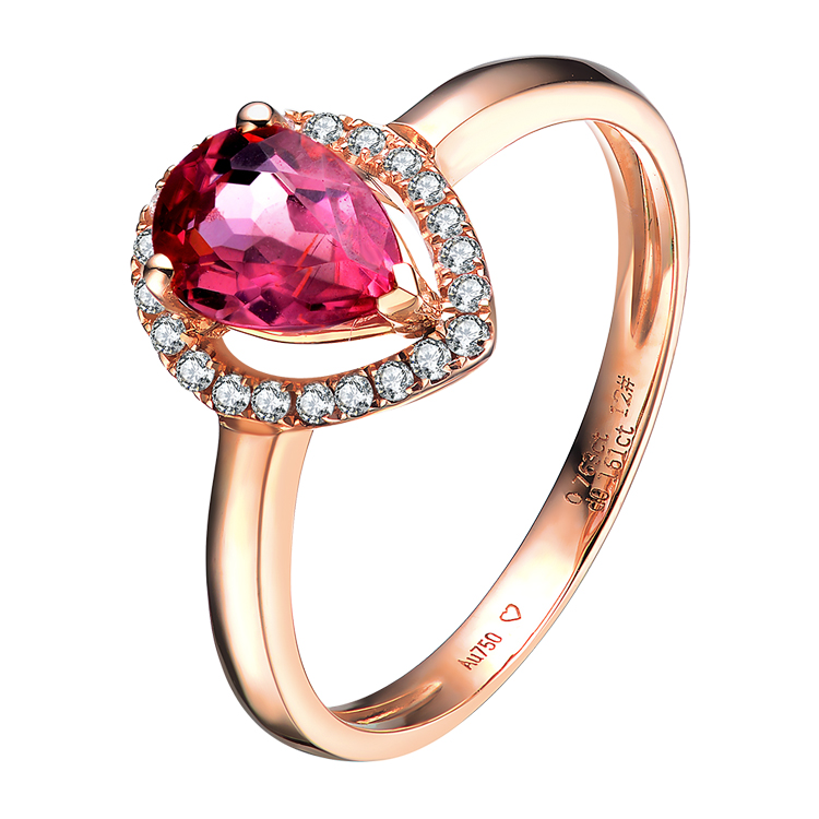 【alice爱丽丝 戒指/指环】alice/爱丽丝 倾城 18k金碧玺女戒【正品