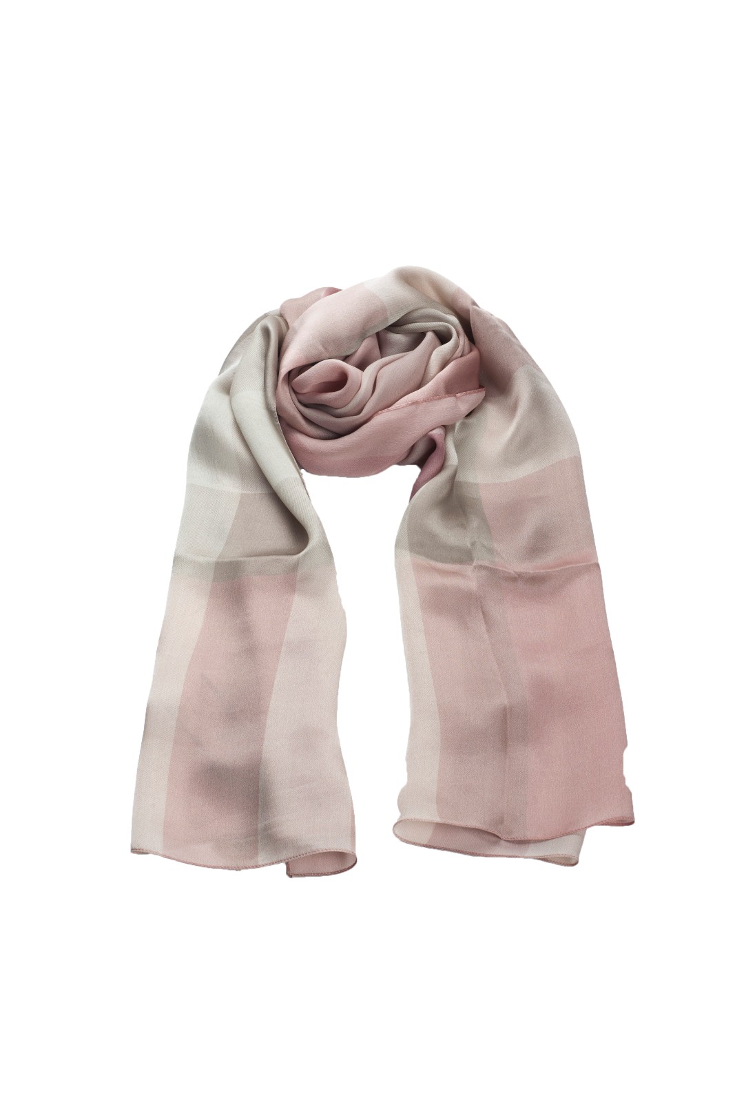 burberry/博柏利 浅黄色格子绸缎丝巾