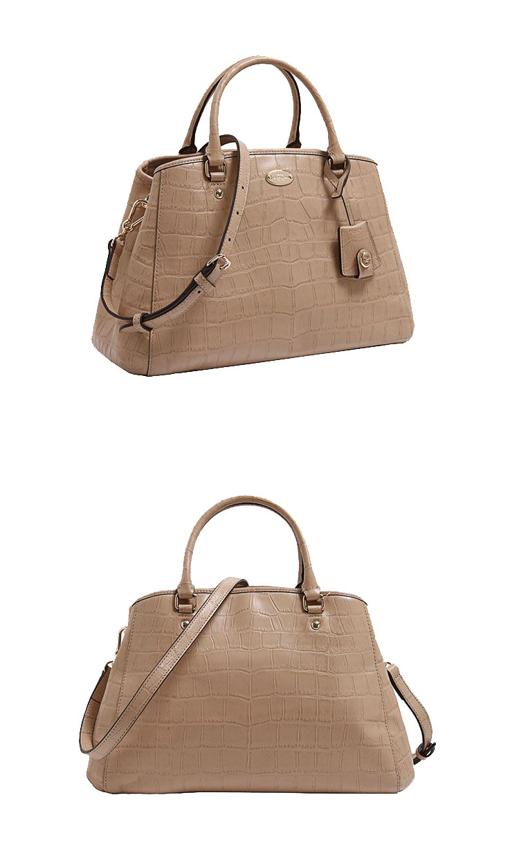 coach/蔻驰 女士漆皮皮革鳄鱼纹斜挎单肩手提包 34854 imnud 浅杏色