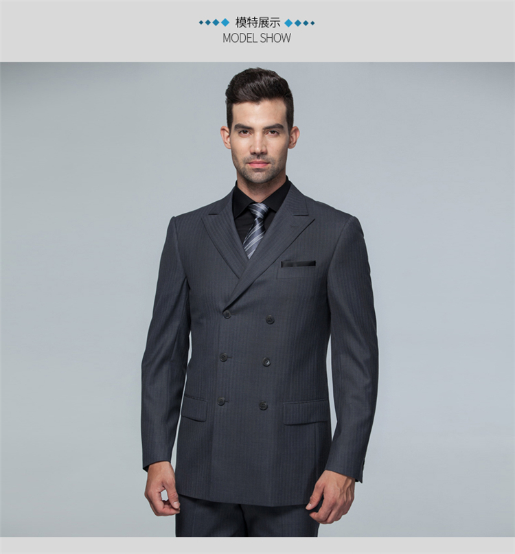 diffmade/蒂夫曼 高级量身定制深灰条纹全毛男士西装 agd21024