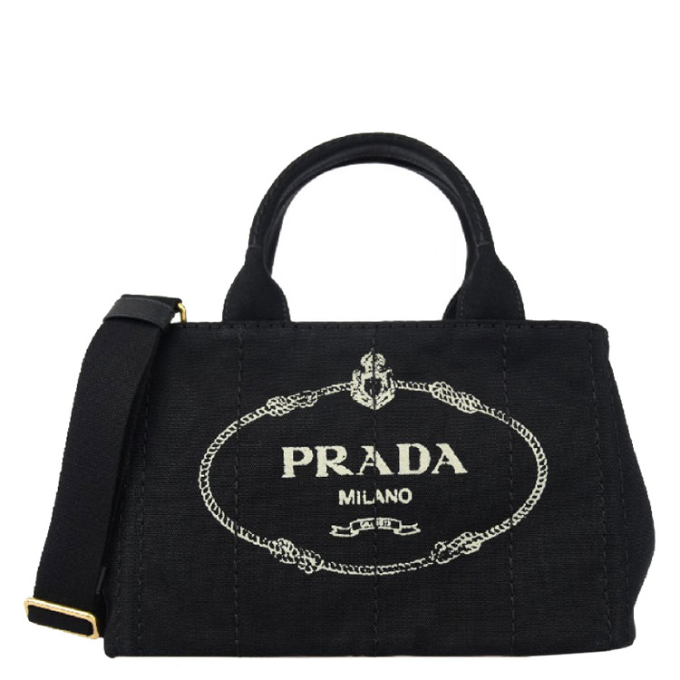 prada/普拉达 女士黑色帆布两用包