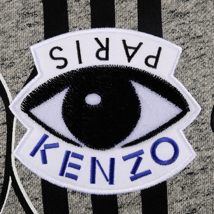 kenzo/高田贤三 男士灰色纯棉眼睛logo装饰卫衣 m