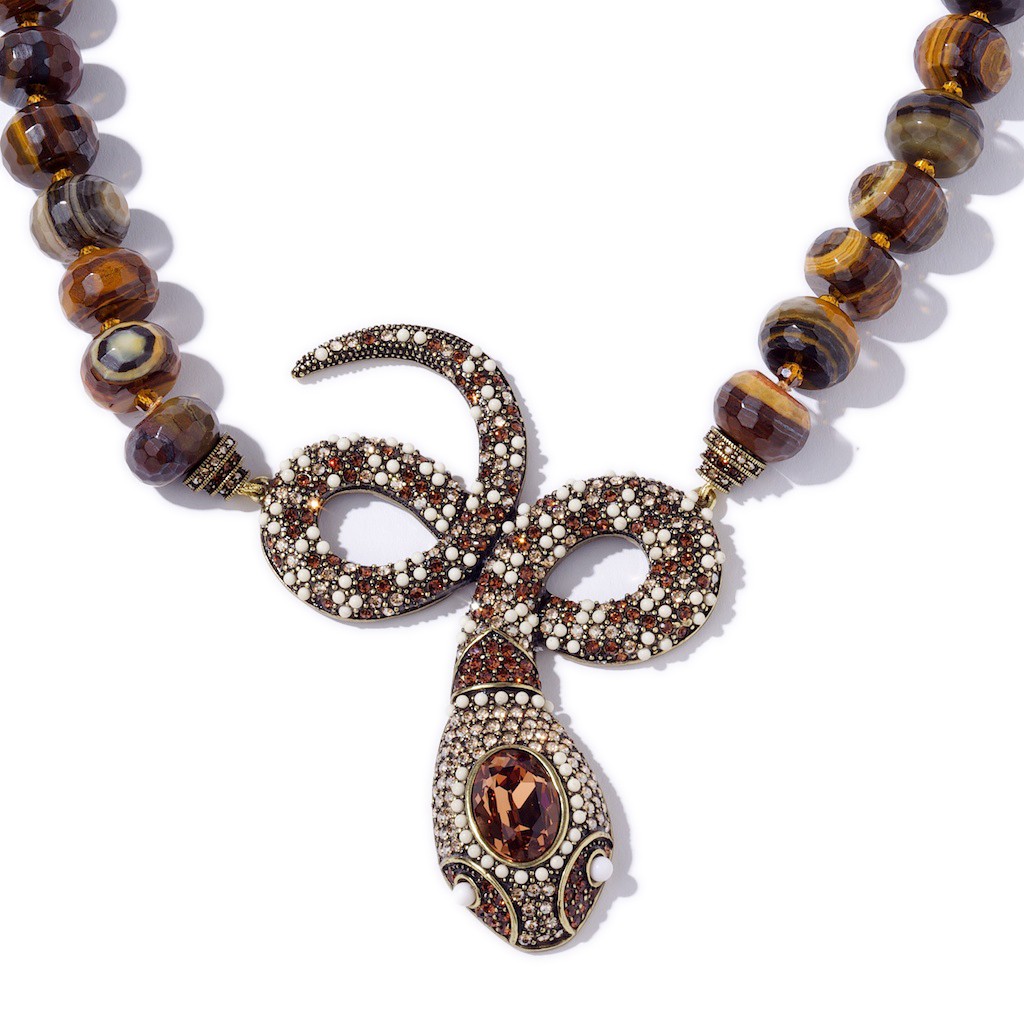 heidi daus/heidi daus 镶水晶蛇头形棕色项链 n3146v1c2