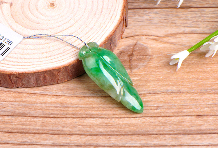 cuilongding/翠珑鼎 天然老坑a货翡翠 满绿竹笋挂件5.9g