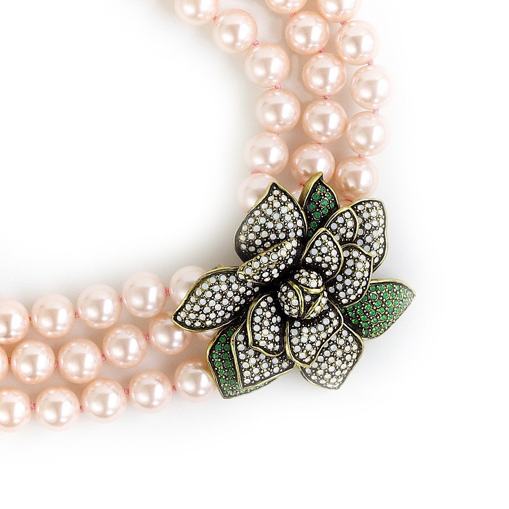 heidi daus/heidi daus 粉珠配花朵别致项链n3277v1c1