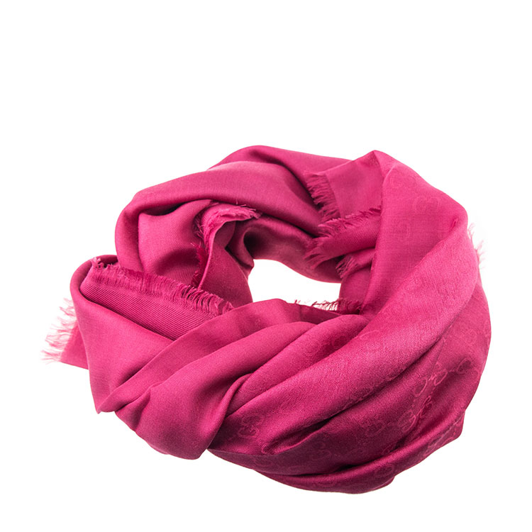 gucci/古驰 双g印花玫粉色羊毛围巾#390750 3g423 5500