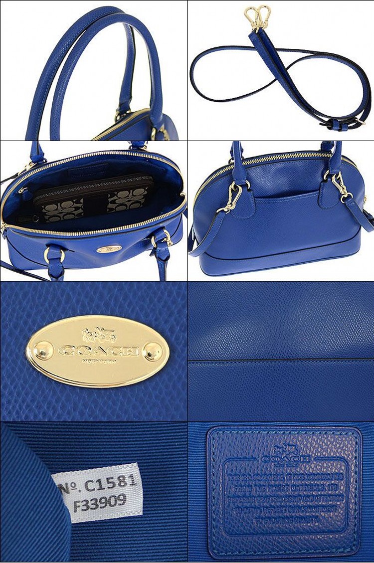 coach/蔻驰 女士蓝色pvc皮革斜挎单肩手提包女包 f33909 imden
