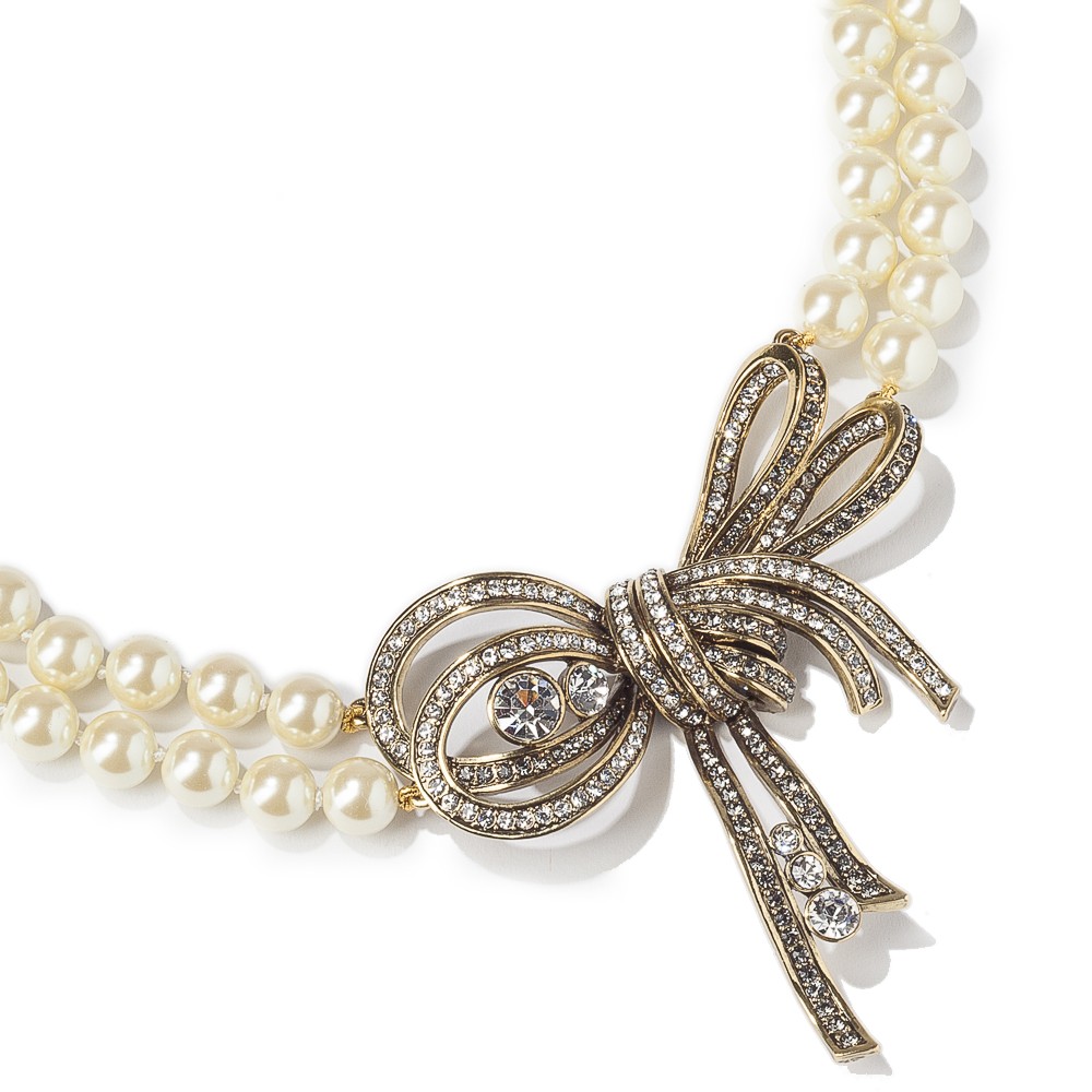 heidi daus/heidi daus 不对称蝴蝶结设计水晶项链n4274v1c1