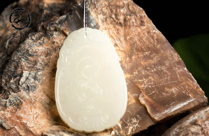beiyu/北玉 北京玉器厂精选天然和田玉 生肖避邪虎平安牌 白色 均码