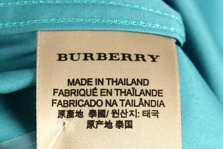 burberry/博柏利 蓝绿色纯棉长袖男士衬衫 绿色 xxl