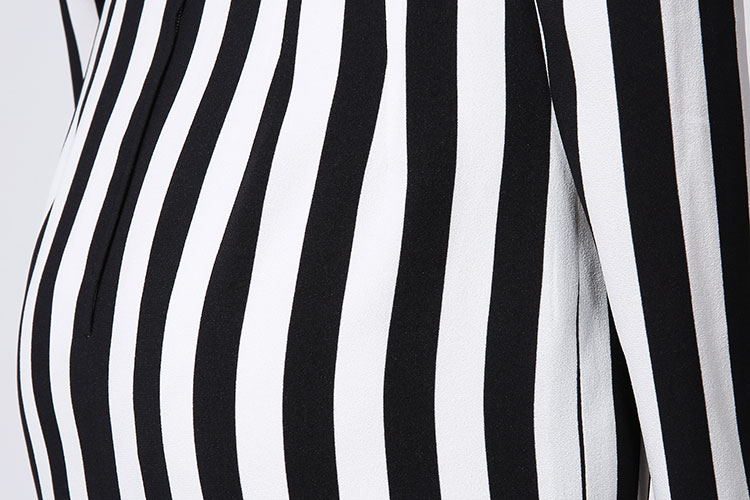 dolce&gabbana/杜嘉班纳连衣裙-女黑白竖条粘纤时尚连衣裙 断码