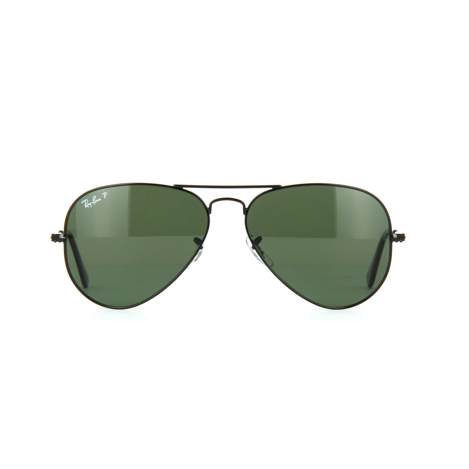 ray-ban/雷朋 aviator 经典飞行员太阳镜 黑色镜架 水晶绿色偏光镜片