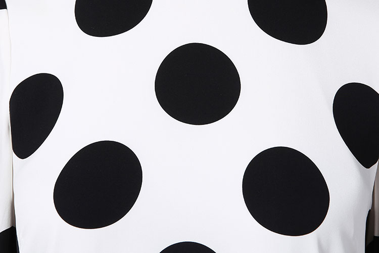 dolce&gabbana/杜嘉班纳连衣裙-女白色波点桑蚕丝时尚连衣裙 断码