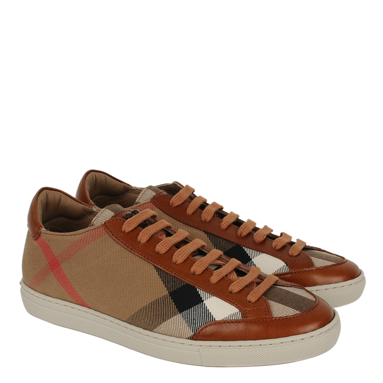 burberry/博柏利 男士棕色经典格纹休闲鞋 棕色 36