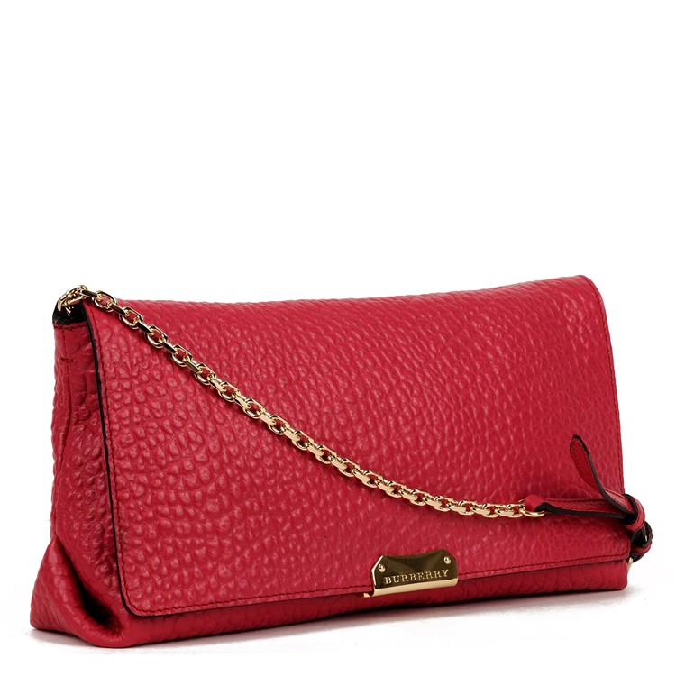 burberry/博柏利 女士西瓜红小牛皮单肩斜挎包