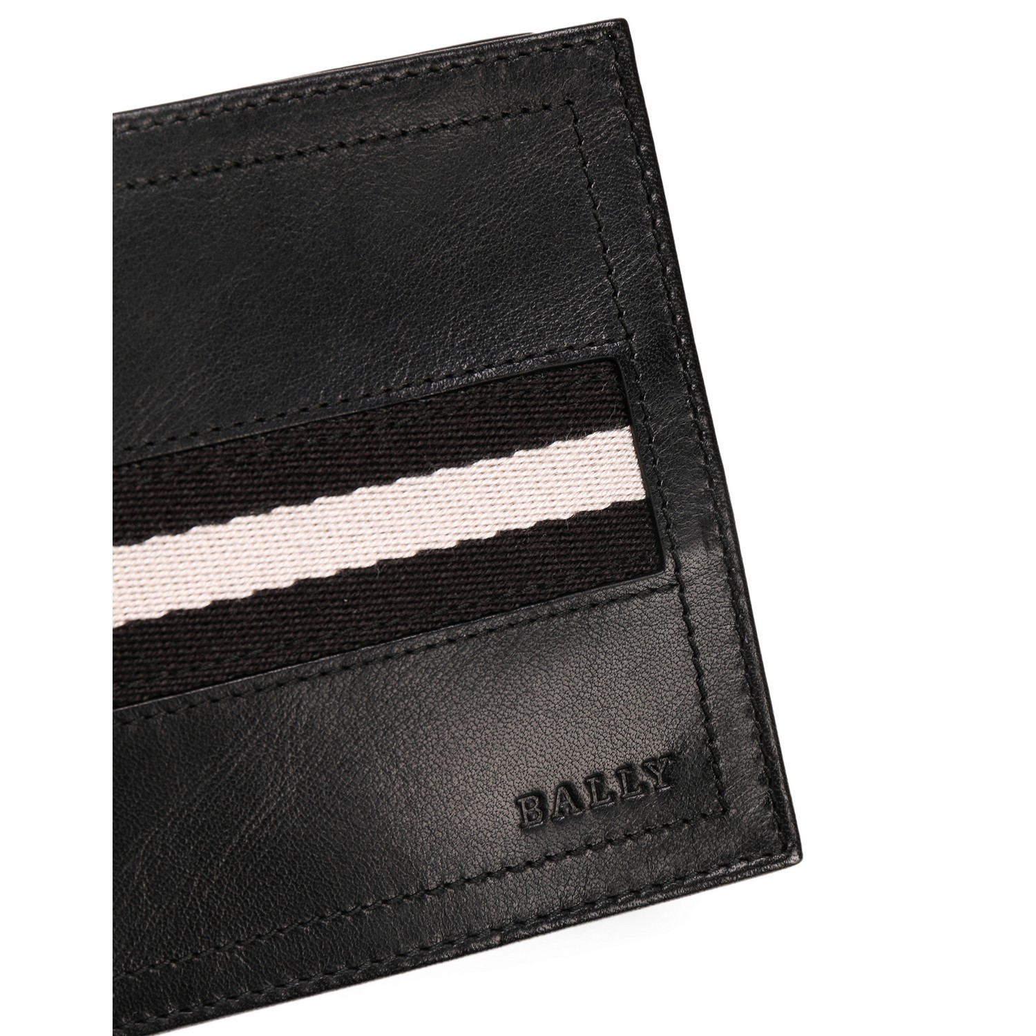 bally/巴利 男士三间纹细节黑色钱包