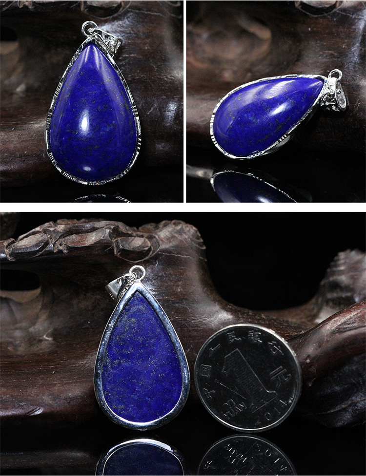 baocl/宝传隆盛 精选天然优质青金石水滴吊坠挂件(长34.1宽21.7厚8.
