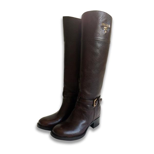 prada/普拉达 女士靴子 女士中筒真皮女靴