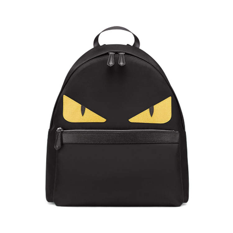 fendi/芬迪 15年新款男士黑色尼龙小怪兽双肩包#7vz012 1ce f0u98