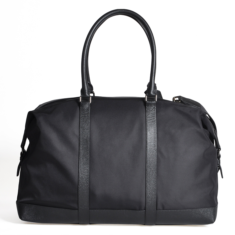 burberry/博柏利 男士黑色尼龙配皮时尚拉链旅行包